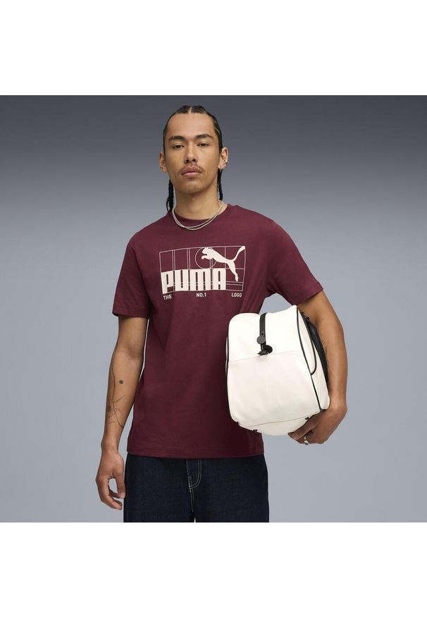 Puma - Męska koszulka z grafiką i logo No. 1 PUMA. Kolor: czerwony. Sport: fitness