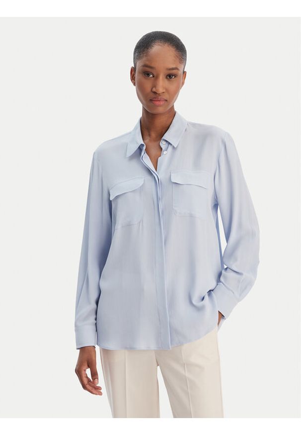 Marella Koszula Febe 2613111051 Błękitny Regular Fit. Kolor: niebieski. Materiał: acetat