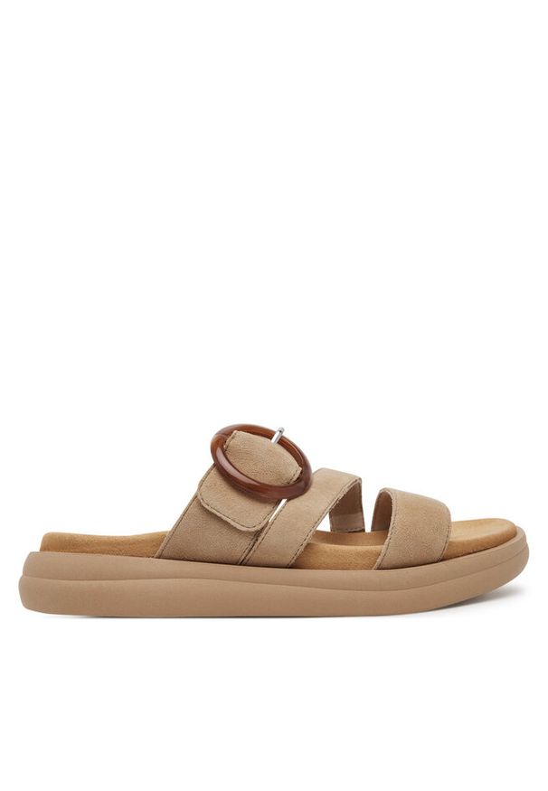 Klapki Remonte. Kolor: beżowy