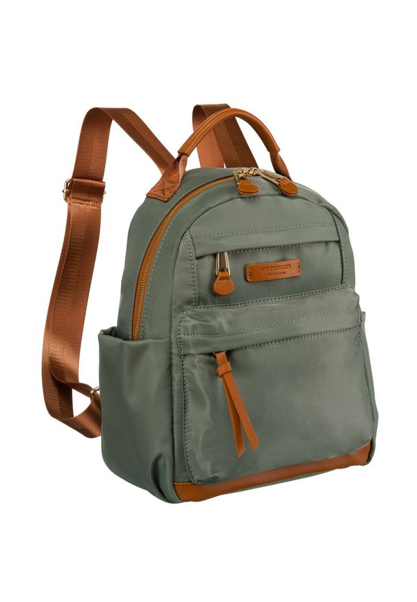 Plecak miejski Peterson PTN JN-01 zielony. Kolor: zielony. Materiał: skóra, nylon