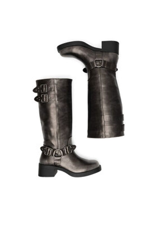 Jenny Fairy Kozaki HY96158-9 Srebrny. Kolor: srebrny. Materiał: materiał