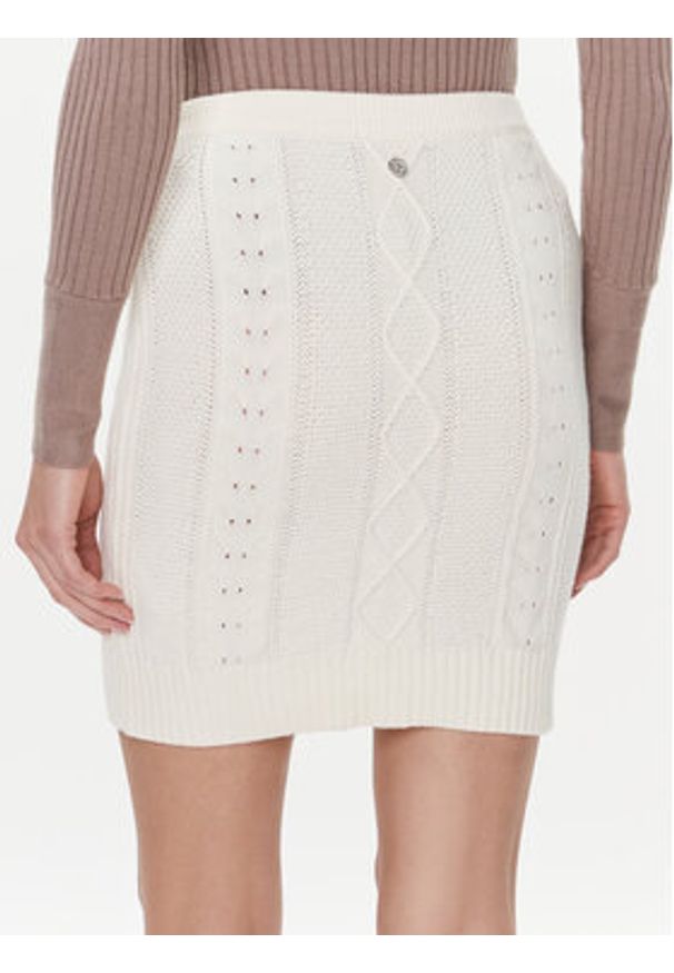 Guess Spódnica mini W4RD58 Z37L1 Écru Slim Fit. Materiał: bawełna, syntetyk