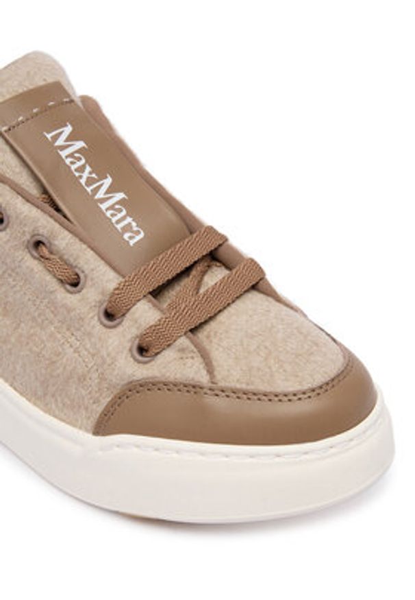 Max Mara Sneakersy Maxiws 2524766032650 Beżowy. Kolor: beżowy. Materiał: wełna