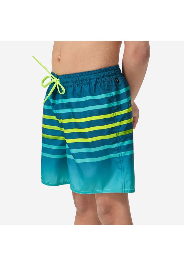 OLAIAN - Spodenki surfingowe dla dzieci Olaian 100 Tokyo Sun. Kolor: niebieski. Materiał: poliester, materiał. Długość: krótkie