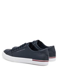 TOMMY HILFIGER - Tommy Hilfiger Sneakersy Core Corporate Vulc Leather FM0FM05399 Granatowy. Kolor: niebieski. Materiał: skóra #3