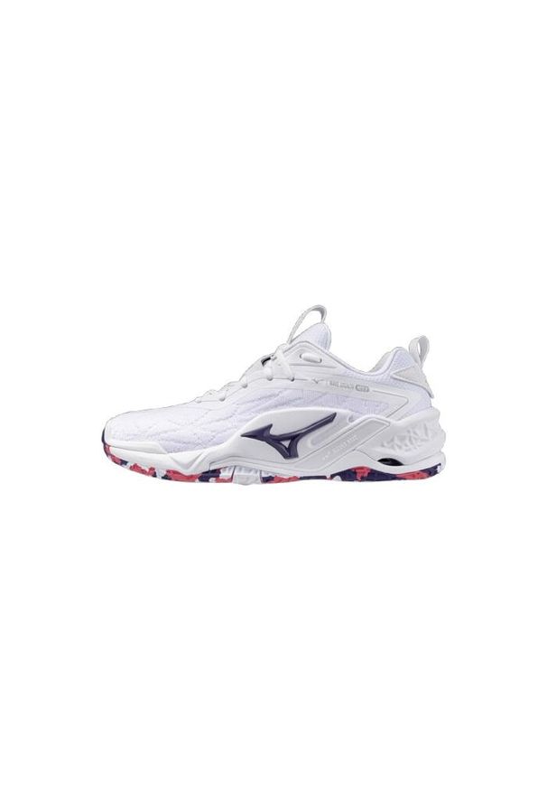 Damskie buty halowe Mizuno Wave Stealth Neo. Kolor: niebieski, biały, wielokolorowy. Model: Mizuno Wave