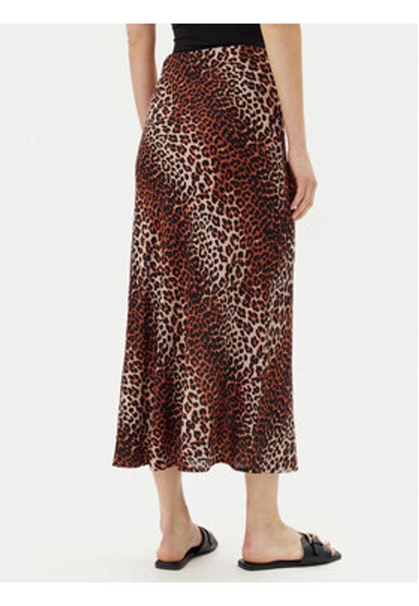 Pieces Spódnica midi Nya 17147811 Brązowy Regular Fit. Kolor: brązowy. Materiał: wiskoza