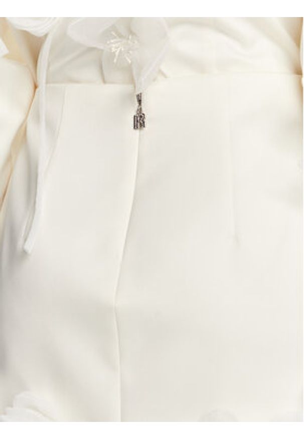 ROTATE Spódnica mini 3D Lily 113884857 Écru Regular Fit. Materiał: syntetyk