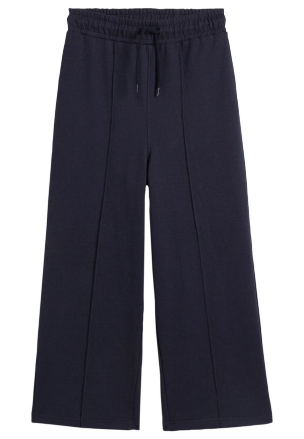 bonprix - Spodnie dziewczęce dresowe culotte. Kolor: niebieski. Materiał: dresówka