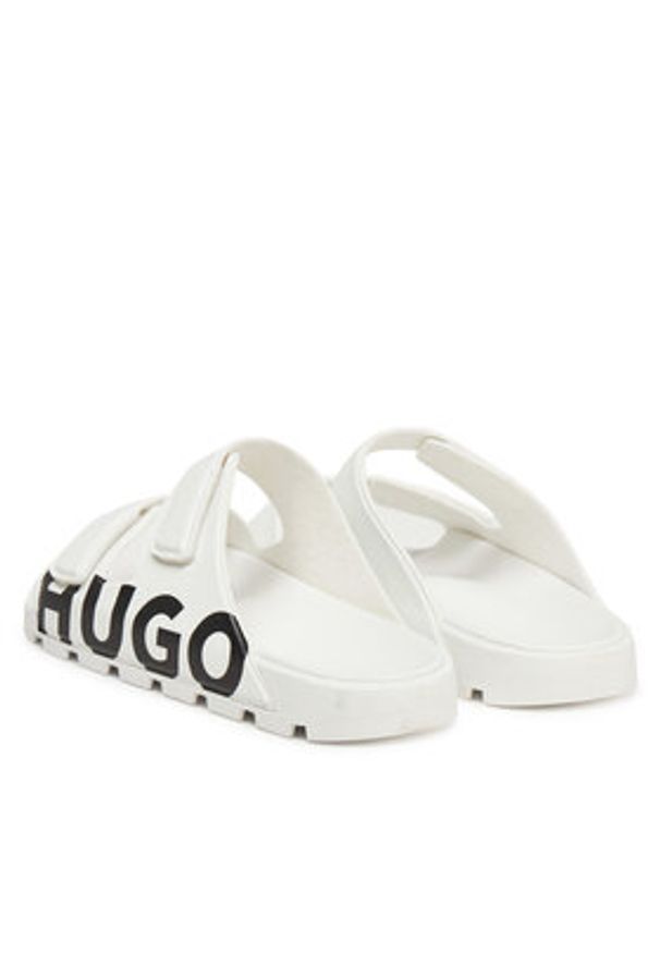 Hugo - HUGO Klapki Evander 50542042 Biały. Kolor: biały. Materiał: skóra
