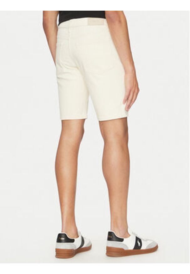 Calvin Klein Szorty jeansowe K10K114078 Écru Slim Fit. Materiał: bawełna