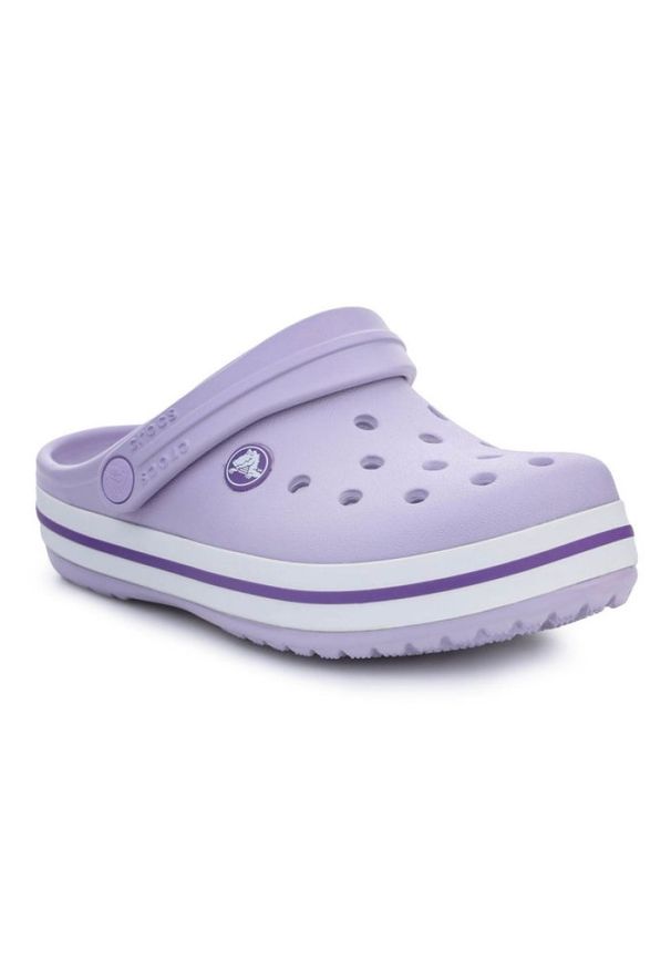 Klapki Crocs Crocband Clog Jr 207006-5P8 fioletowe. Kolor: fioletowy. Materiał: syntetyk, materiał. Styl: klasyczny