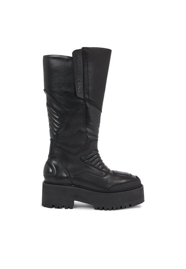 Tommy Jeans Kozaki Tjw Long Shaft Biker EN0EN02376 Czarny. Kolor: czarny. Materiał: skóra