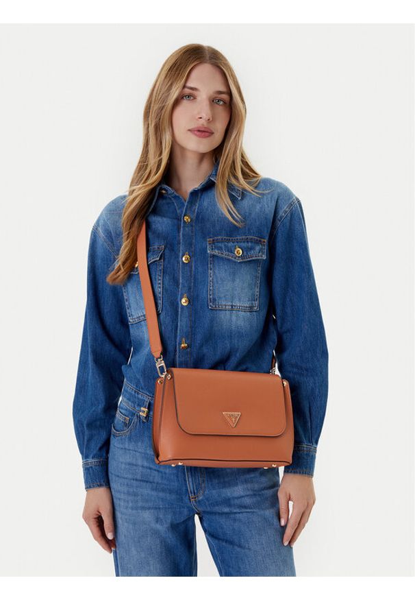 Guess Torebka Meridian II HWBG69 74200 Brązowy. Kolor: brązowy. Materiał: skórzane