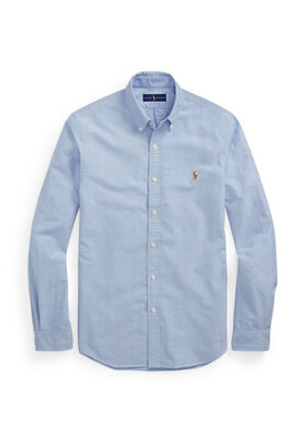 Polo Ralph Lauren Koszula Core Replen 710549084 Błękitny Slim Fit. Typ kołnierza: polo. Kolor: niebieski. Materiał: bawełna