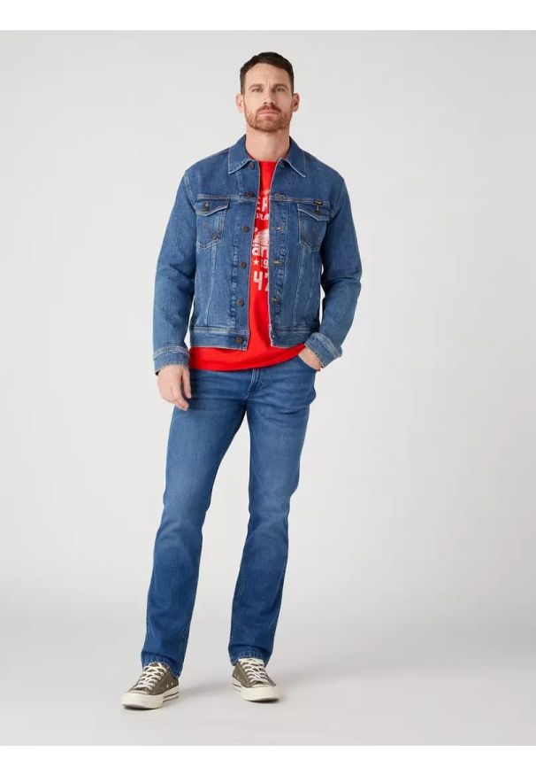 Wrangler - WRANGLER GREENSBORO MĘSKIE SPODNIE JEANSOWE JEANSY ARIES BLUE W15QAG42A 112329011
