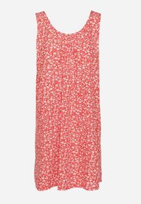 Born2be - Czerwona Sukienka w Kwiaty o Rozkloszowanym Kroju na Szerokich Ramiączkach Folarelle. Okazja: na co dzień. Kolor: czerwony. Długość rękawa: na ramiączkach. Wzór: kwiaty. Sezon: lato. Typ sukienki: rozkloszowane, proste. Styl: casual, elegancki #3