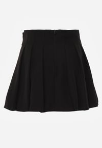 Born2be - Czarna Kopertowa Spódnica Mini z Ozdobnymi Paskami Conia. Kolor: czarny. Wzór: paski. Styl: sportowy #7