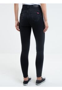 Big-Star - Spodnie jeans damskie push up z wysokim stanem Melinda High Waist 895. Stan: podwyższony. Kolor: szary. Styl: sportowy, elegancki, rockowy