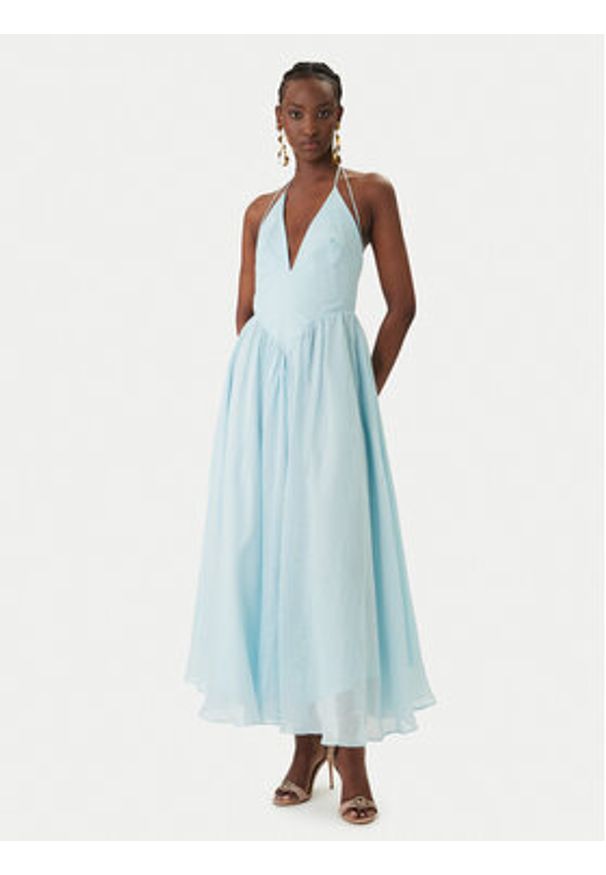 BARDOT - Bardot Sukienka koktajlowa Arletha Halter 59963DB3 Błękitny Regular Fit. Typ kołnierza: dekolt halter. Kolor: niebieski. Materiał: syntetyk. Styl: wizytowy