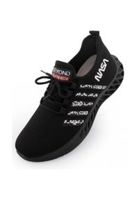 Nasa - Czarne sneakersy męskie NASA rozmiar 42 - Styl i komfort kosmiczny. Kolor: czarny. Materiał: syntetyk, materiał