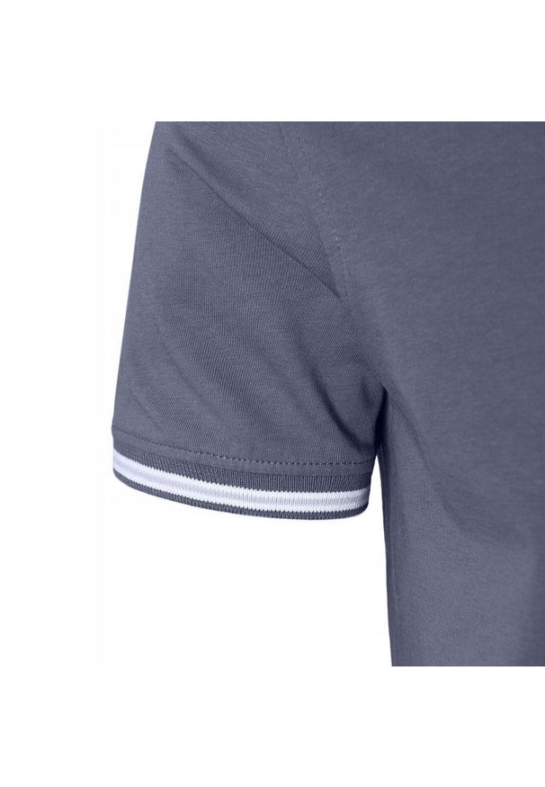 Klasyczny T-Shirt z Logo - Pako Jeans - Stalowo-Niebieski. Okazja: na co dzień. Kolor: niebieski. Materiał: bawełna. Wzór: nadruk. Styl: klasyczny