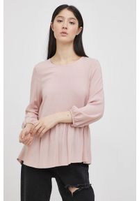 Vero Moda Bluzka damska kolor różowy gładka. Kolor: różowy. Materiał: materiał, tkanina, wiskoza. Długość rękawa: długi rękaw. Długość: długie. Wzór: gładki