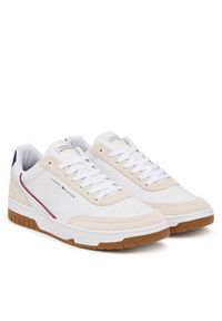 TOMMY HILFIGER - Tommy Hilfiger Sneakersy Th Basket Core Leather Suede Mix FM0FM05881 Biały. Kolor: biały. Materiał: skóra #6
