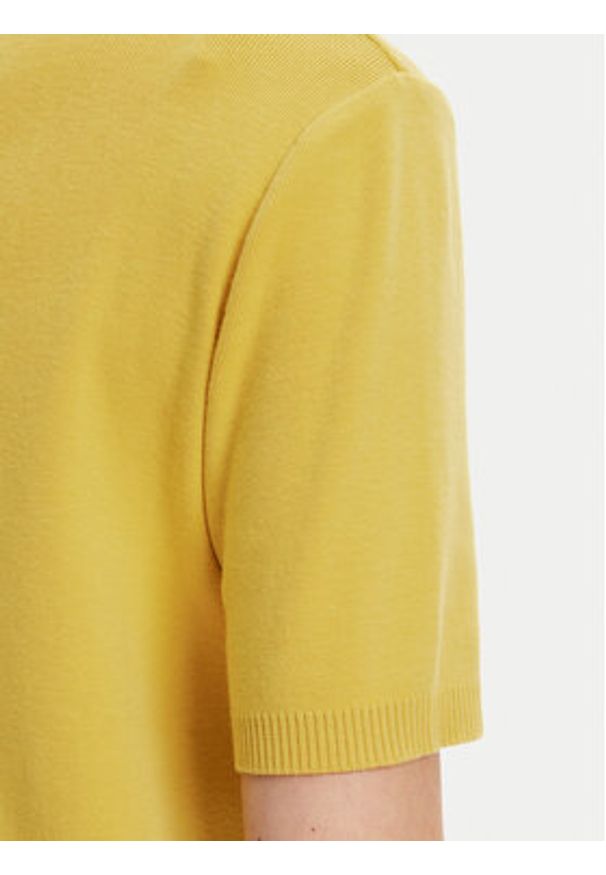 United Colors of Benetton - United Colors Of Benetton Sweter 1091D10D5 Żółty Relaxed Fit. Kolor: żółty. Materiał: bawełna
