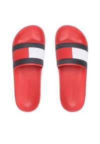 TOMMY HILFIGER - Tommy Hilfiger Klapki Rubber Th Flag Pool Slide FM0FM04263 Czerwony. Kolor: czerwony