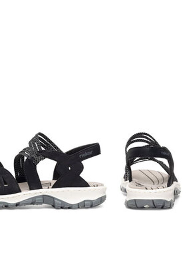 Rieker Sandały 68882-00 Czarny. Kolor: czarny. Materiał: syntetyk