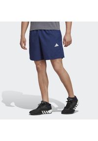 Adidas - Spodenki krótkie treningowe męskie adidas Essentials. Kolor: niebieski, wielokolorowy, biały. Materiał: materiał. Długość: krótkie. Sport: bieganie
