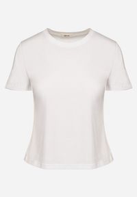 Born2be - Biały Bawełniany Klasyczny T-shirt Ralarie. Okazja: na co dzień. Kolor: biały. Materiał: bawełna. Styl: klasyczny #6