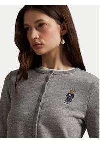 Polo Ralph Lauren Kardigan 211955298003 Szary Slim Fit. Typ kołnierza: polo. Kolor: szary. Materiał: bawełna