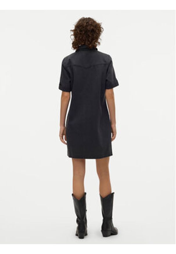 Vero Moda Sukienka jeansowa Jennie 10309665 Czarny Regular Fit. Kolor: czarny. Materiał: bawełna