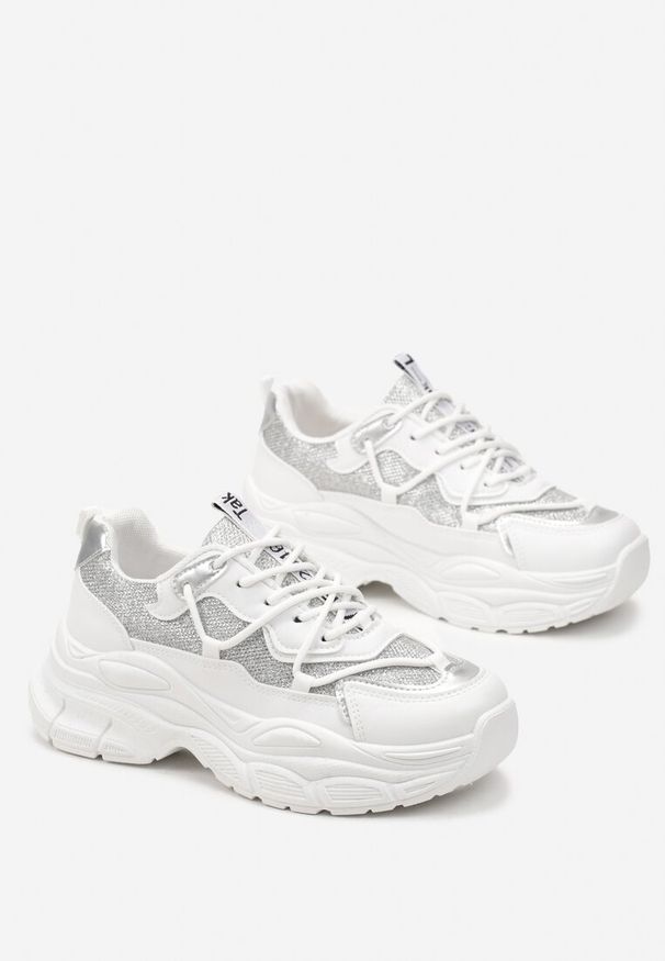 Born2be - Białe Sneakersy na Grubej Podeszwie Roona. Kolor: biały
