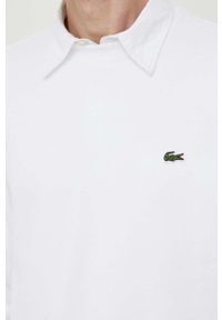 Lacoste bluza męska kolor biały gładka. Kolor: biały. Materiał: bawełna, poliester. Wzór: gładki #4