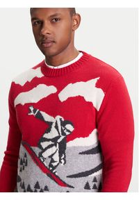 United Colors of Benetton - United Colors Of Benetton Sweter 1244K108R Czerwony Regular Fit. Kolor: czerwony. Materiał: wełna #3