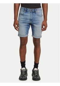 G-Star RAW - G-Star Raw Szorty jeansowe 3301 D10481-D760 Niebieski Slim Fit. Kolor: niebieski. Materiał: bawełna