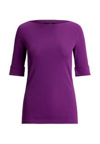 Lauren Ralph Lauren - LAUREN RALPH LAUREN Bluzka 200654963192 Fioletowy Slim Fit. Kolor: fioletowy. Materiał: bawełna #3
