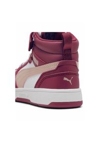 Puma - Dziecięce sneakersy Rebound V6 Mid PUMA Port Rose Quartz White Red Pink. Kolor: biały, czerwony, wielokolorowy