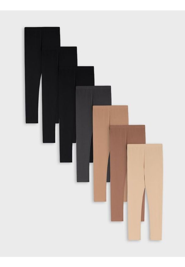 Sinsay - Bawełniane legginsy 7 pack - wielobarwny. Materiał: bawełna