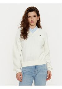 Lacoste Sweter AF5622 Écru Regular Fit. Materiał: bawełna