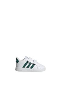 Adidas - Buty Grand Court Lifestyle Hook and Loop. Kolor: zielony, biały, wielokolorowy. Materiał: materiał. Sport: turystyka piesza