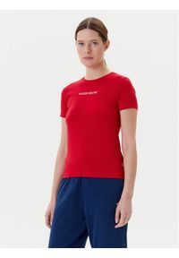 Guess Jeans T-Shirt W4YI01 J1314 Czerwony Slim Fit. Kolor: czerwony. Materiał: bawełna