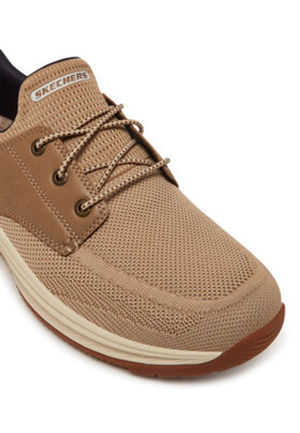 skechers - Skechers Sneakersy Meroe-Alden 205467/TPE Beżowy. Kolor: beżowy. Materiał: materiał