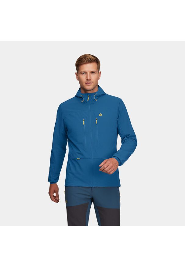 Kurtka męska softshell Alpinus Pourri. Kolor: niebieski. Materiał: softshell. Sport: turystyka piesza