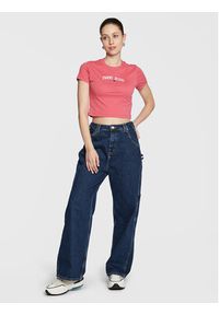 Tommy Jeans T-Shirt Essential Logo DW0DW14910 Różowy Cropped Fit. Kolor: różowy. Materiał: syntetyk #4