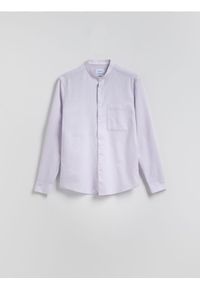 Reserved - Koszula slim fit ze stójką - lawendowy. Typ kołnierza: kołnierzyk stójkowy. Kolor: fioletowy. Materiał: bawełna, tkanina