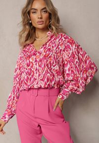 Renee - Różowa Koszula w Fantazyjny Print Merrell. Kolor: różowy. Wzór: nadruk